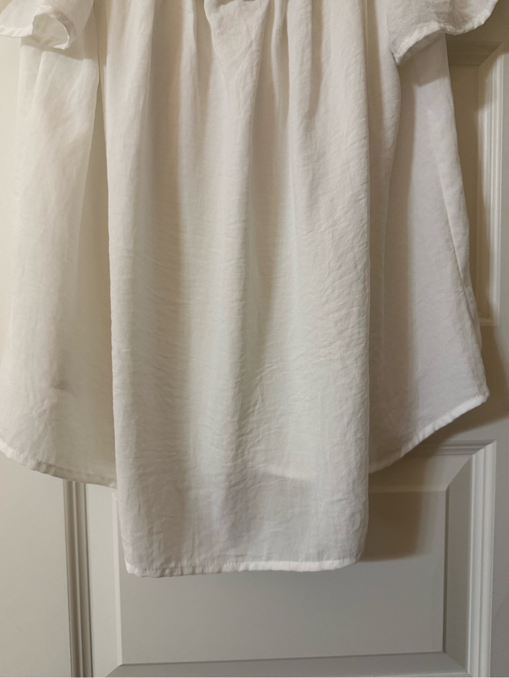 Entro White Off The Shoulder Ruffle Peasant Blouse Top Womens Large Boho - Picture 7 of 7